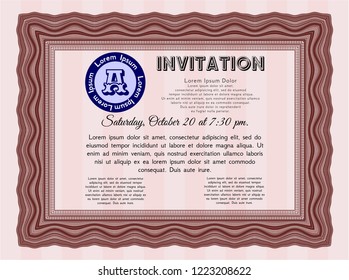 Red Retro invitation. Customizable, Easy to edit and change colors. Easy to print. Superior design. 