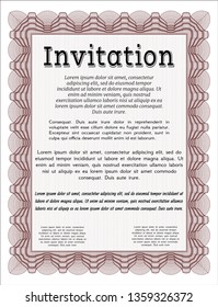 Red Retro invitation. Customizable, Easy to edit and change colors. Easy to print. Beauty design. 