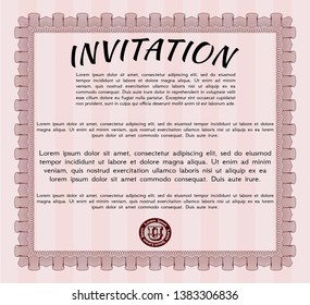 Red Retro invitation. Customizable, Easy to edit and change colors. With quality background. Cordial design. 