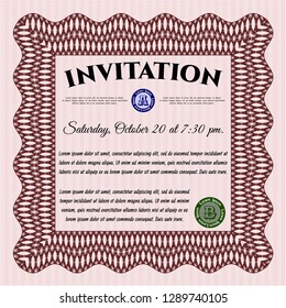 Red Retro invitation. Retro design. Customizable, Easy to edit and change colors. Easy to print. 