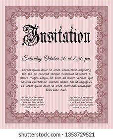 Red Retro invitation. Retro design. Customizable, Easy to edit and change colors. Printer friendly. 