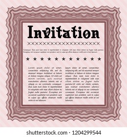 Red Retro invitation. Good design. Easy to print. Customizable, Easy to edit and change colors. 
