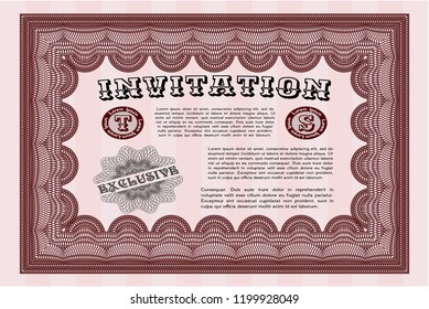 Red Retro invitation. Modern design. Customizable, Easy to edit and change colors. Printer friendly. 