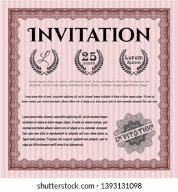 Red Retro invitation. Money design. With complex background. Vector illustration. 