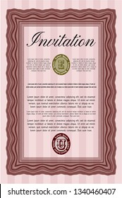Red Retro invitation. Perfect design. With quality background. Customizable, Easy to edit and change colors. 