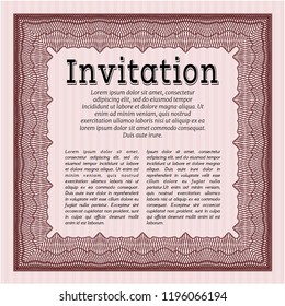 Red Retro invitation. With quality background. Detailed. Perfect design. 