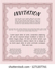 Red Retro invitation. With quality background. Detailed. Excellent design. 