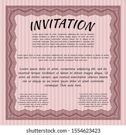 Red Retro invitation. With quality background. Good design. Detailed. 