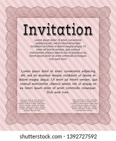 Red Retro invitation template. With background. Excellent design. Customizable, Easy to edit and change colors. 