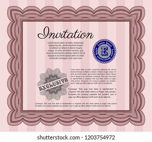 Red Retro invitation template. Good design. With quality background. Customizable, Easy to edit and change colors. 