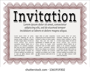 Red Retro invitation template. Lovely design. Customizable, Easy to edit and change colors. Printer friendly. 