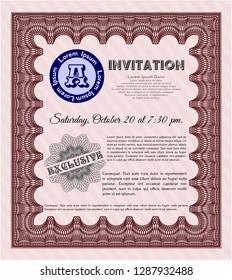 Red Retro invitation template. Money style design. Customizable, Easy to edit and change colors. Easy to print. 