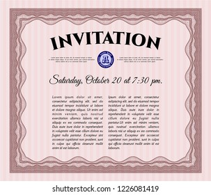 Red Retro invitation template. With quality background. Superior design. Vector illustration. Red Retro invitation template. With quality background. Superior design. Vector illustration.