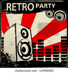 Red Retro Party flyer