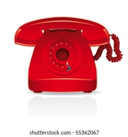 red retro phone