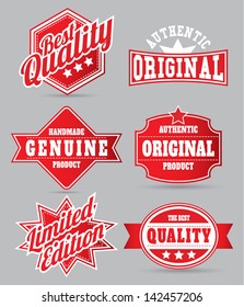 red retro quality labels