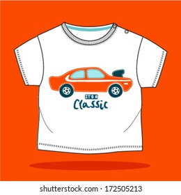 Red retro sports car. Vector illustration