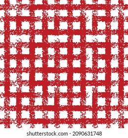 Red retro tablecloth seamless pattern vector. Hand drawn striped pattern, red stripe seamless background, brush stroke lines vector.