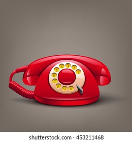 red retro telephone