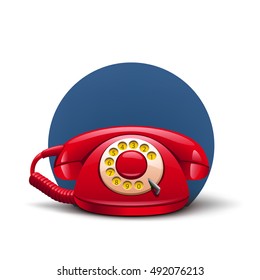 red retro telephone