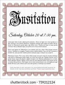 Red Retro vintage invitation. Money Pattern design. Detailed. With quality background. 