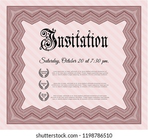 Red Retro vintage invitation. With quality background. Perfect design. Customizable, Easy to edit and change colors. 