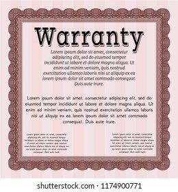 Red Retro vintage Warranty Certificate. Printer friendly. Good design. Customizable, Easy to edit and change colors. 