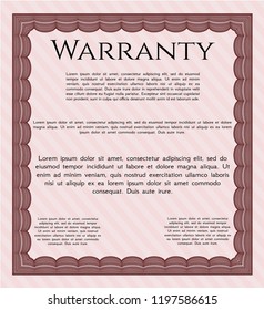 Red Retro vintage Warranty Certificate. Retro design. Vector illustration. With quality background. 