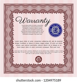 Red Retro Warranty Certificate template. Customizable, Easy to edit and change colors. Printer friendly. Good design. 