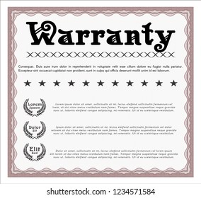 Red Retro Warranty Certificate template. Customizable, Easy to edit and change colors. With great quality guilloche pattern. Money Pattern design. 