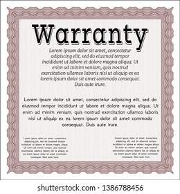 Red Retro Warranty template. With complex background. Customizable, Easy to edit and change colors. Superior design. 