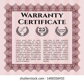 Red Retro Warranty template. Customizable, Easy to edit and change colors. Printer friendly. Perfect design. 