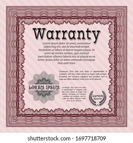 Red Retro Warranty template. Detailed. Easy to print. Superior design. 