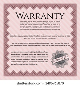 Red Retro Warranty template. Easy to print. Superior design. Vector illustration. 