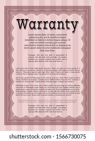 Red Retro Warranty template. Easy to print. Perfect design. Customizable, Easy to edit and change colors. 