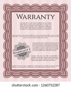 Red Retro Warranty template. Lovely design. Easy to print. Detailed. 