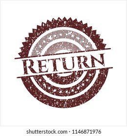 Red Return distress rubber stamp