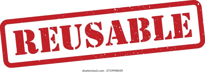 Red reusable stamp on white background
