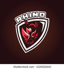 Red Rhino esport logo concep design template