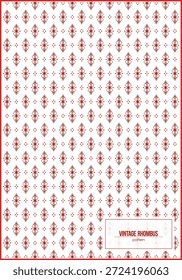 Patrón de adorno de rombo rojo con estilo vintage para diseño de Fondo de pantalla