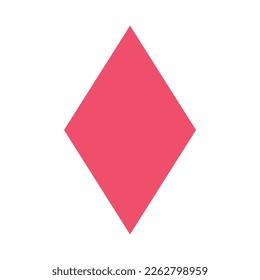 Forma de rombo rojo para los niños. Símbolo de forma 2d de rhombus. Ilustración vectorial aislada en fondo blanco.