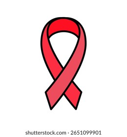 red ribbon for aids awareness vector illustration