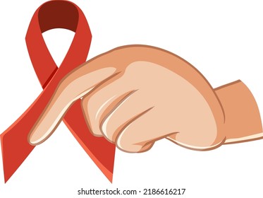 Red Ribbon AIDS HIV Symbol  Illustration