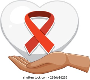 Red Ribbon AIDS HIV Symbol  Illustration