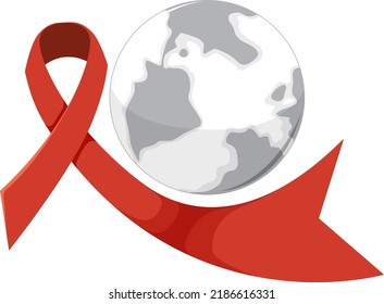 Red Ribbon AIDS HIV Symbol  Illustration