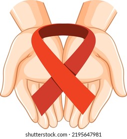 Red Ribbon AIDS HIV Symbol  Illustration