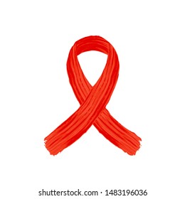 Red ribbon.Red ribbon aids icon.Red ribbon aids symbol.Red ribbon aids sign