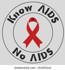 red ribbon aids symbol - Illustration