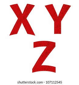 red ribbon alphabet - part seven - X, Y, Z