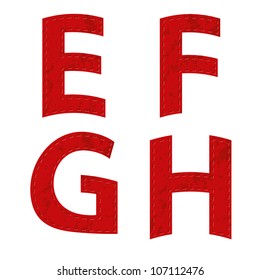 red ribbon alphabet - part two - E, F, G, H